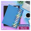 Better Office Products Expanding File Folder W/12 Colored Tabs, 24 Clear Pks, Proj File Organizer, Numbered Indx Tabs, 2PK 59602